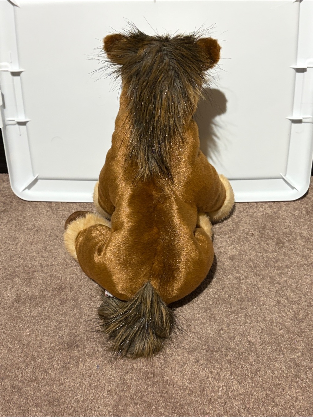 Plush Brown Horse Stuffed Animal with Cream Mane Accent - Picture 3 of 6